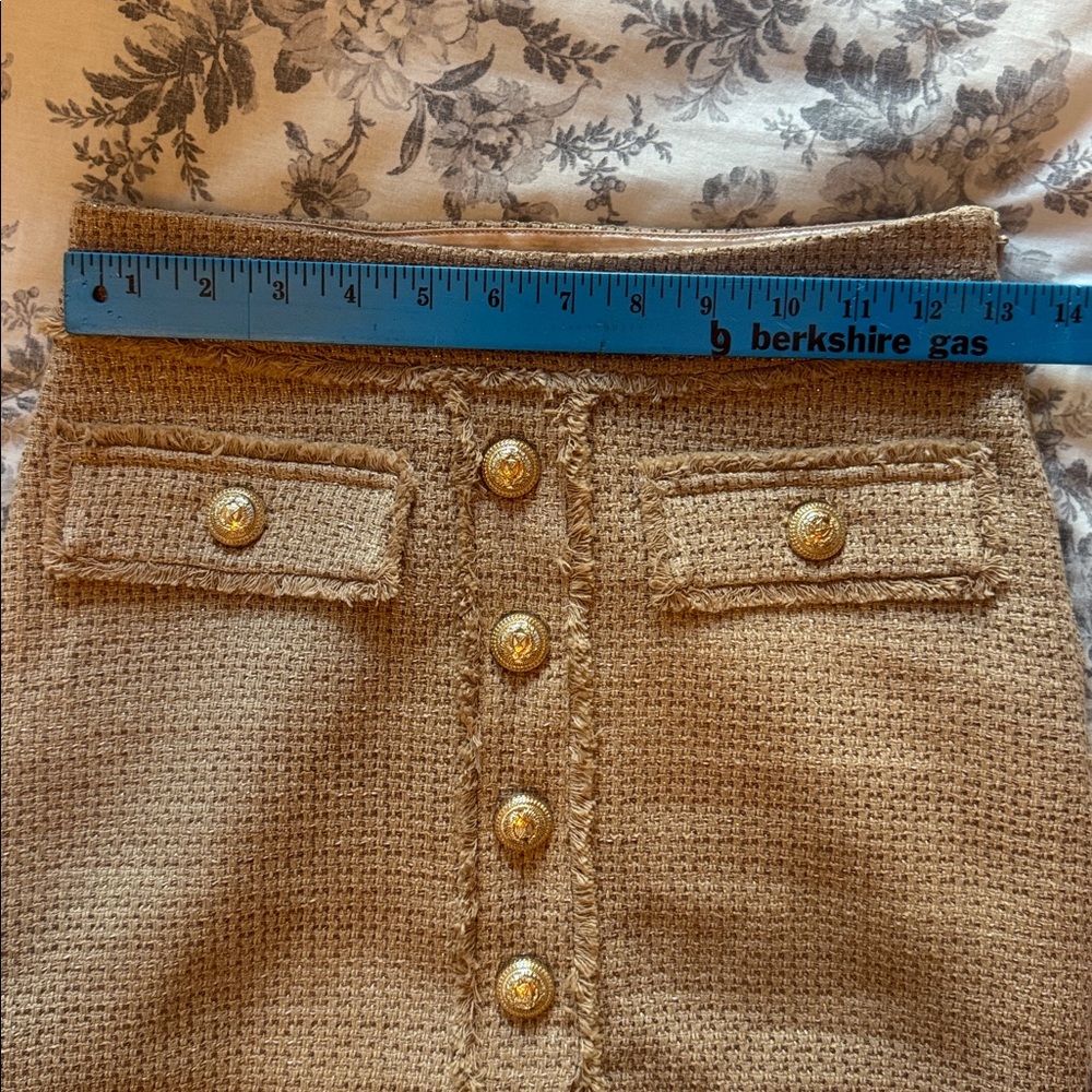 Generation Love Beige Tweed Pencil Skirt View 5